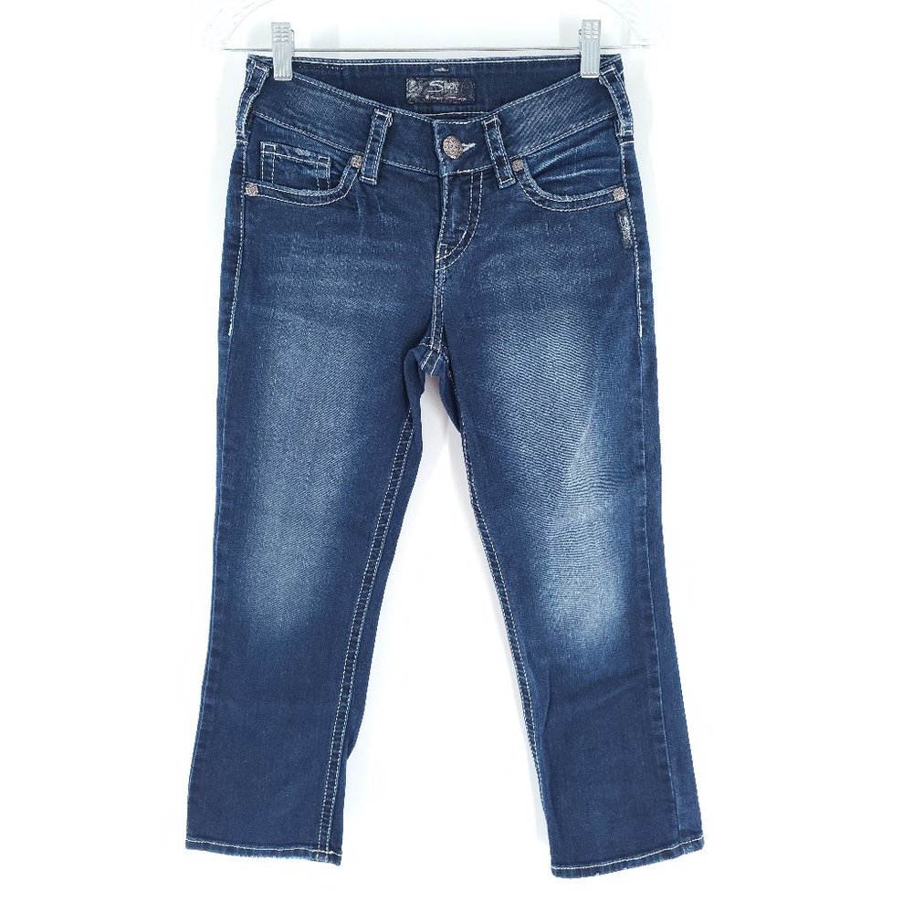 Silver Jeans Suki Mid Capri Women Jean Mid Rise Blue Size 27 (26x22)